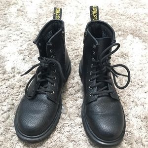 Dr. Martens pebbled black boots big kid youth